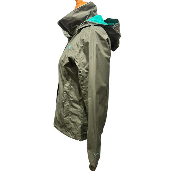 The North Face Women's Venture 2 Olive Army Green Hooded Rain Jacket SIZE Medium - Picture 3 of 7